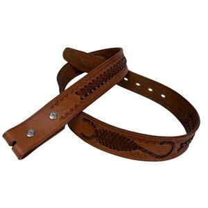 Vintage Mexican Leather Scorpion Stitch Tooled Belt